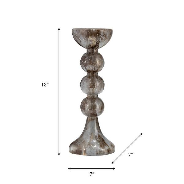 18" Glass Bubbly Candle Holder Contemporary Tall Rustic Brown Textured